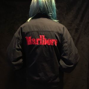 SOLD Vintage 90’s Reversible Marlboro Bomber Jacket Size Medium